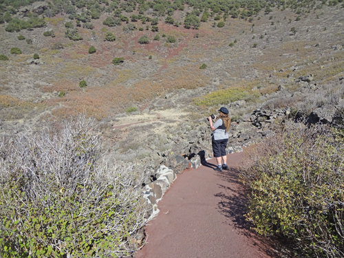 Karen Duquette on the Vent trail at Capulin Volcano